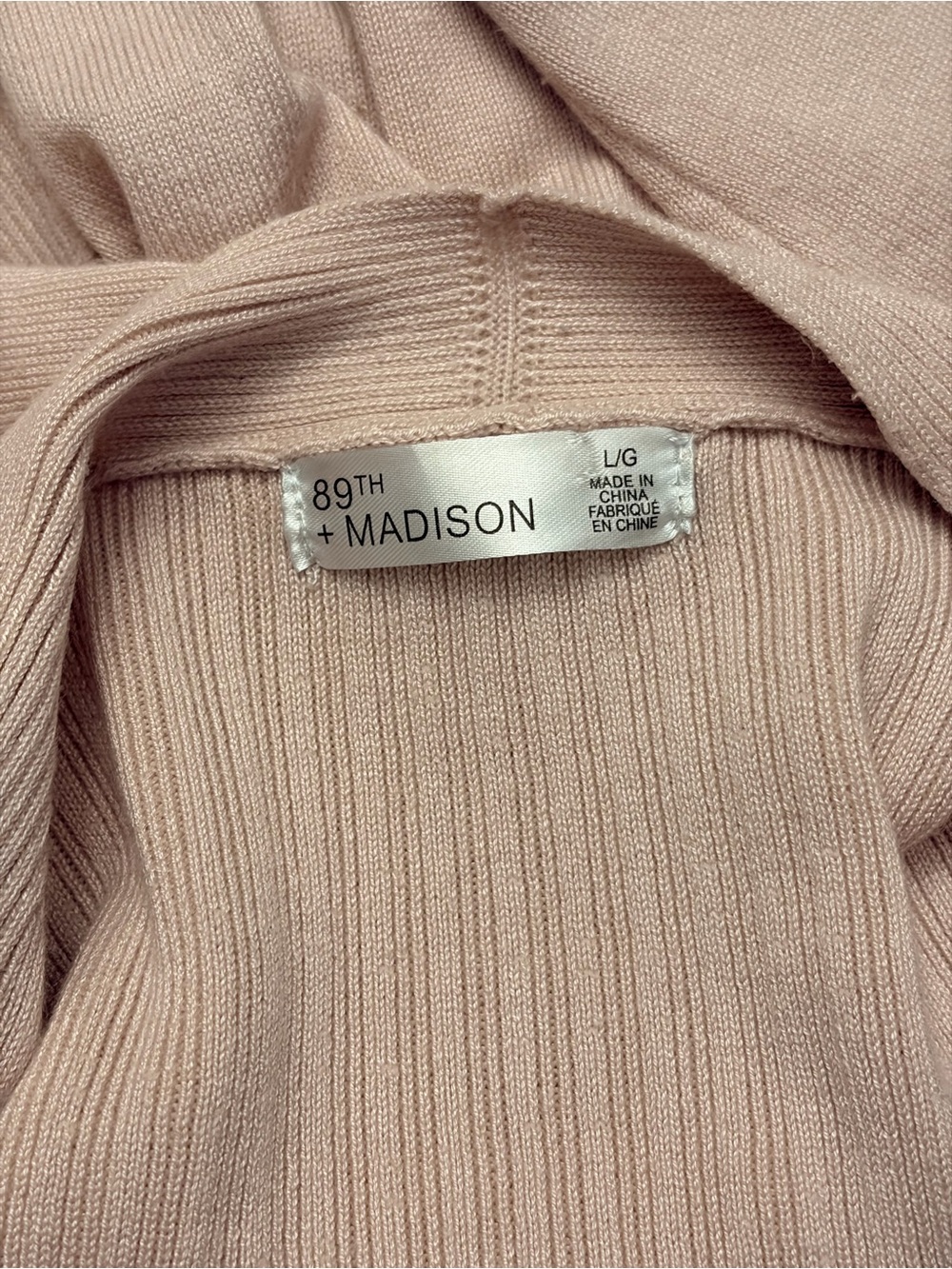 89th & Madison Light Pink Open-Front Knit Cardigan - Picture 4 of 4